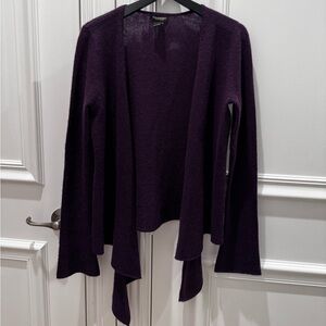 Philosophy Dane Lewis 100% Cashmere Purple Open Front Wrap Cardigan Sz M